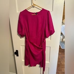Hot pink faux wrap dress size 1xl